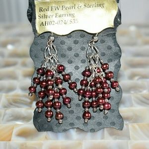 Real Freshwater pearl and Silver earrings